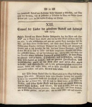 XIII. Einwurf der Länder der gebrüdern Rudolf und Ludwigs von 1313.