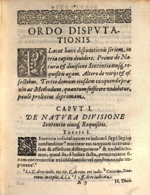 Disputatio Iuridica. De Sententiis Et Interlocutionibus, Et Earundem Executione