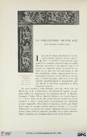 4. Pér. 1.1909: La collection Victor Gay aux musées nationaux