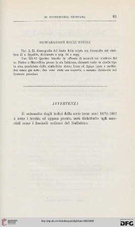 Dichiarazione delle tavole