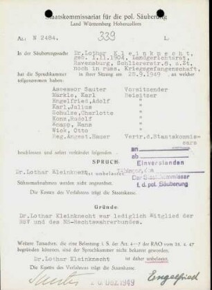 Kleinknecht, Lothar, Dr.