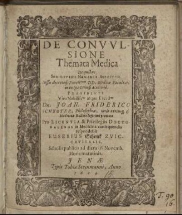 De Convulsione Themata Medica