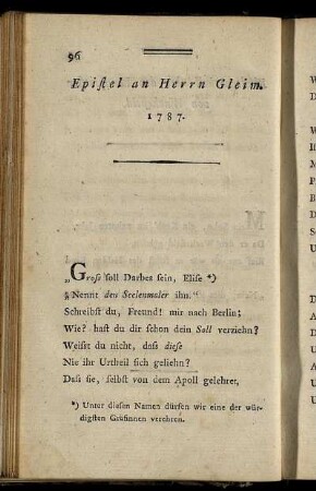 Epistel an Herrn Gleim. - Epistel an einen Freund zum Hochzeittage.