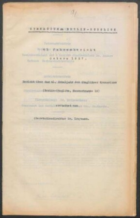 1926/27: Jahresbericht Ostern ... - 1926/27