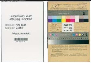 Entnazifizierung Heinrich Friege , geb. 26.01.1904 (Steiger)