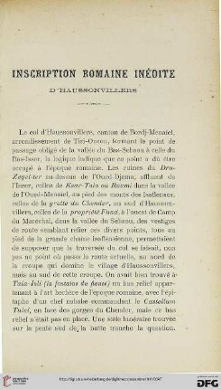 Sér. 5.2=45.1911: Inscription romaine inédite d'Haussonvillers
