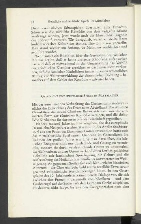 Geistliche und weltliche Spiele im Mittelalter