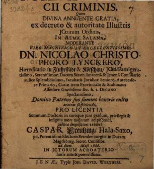 Disputatio Inauguralis De Nominatione Socii Criminis