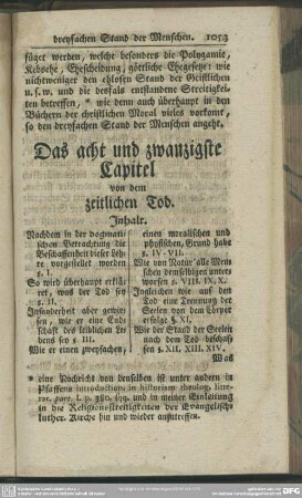 Das acht und zwanzigste Capitel von dem zeitlichen Tod