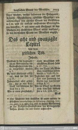 Das acht und zwanzigste Capitel von dem zeitlichen Tod