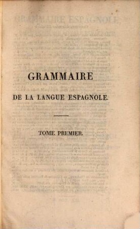 Grammaire Espagnole, 1