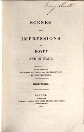 Scenes and impressions in Egypt and in Italy