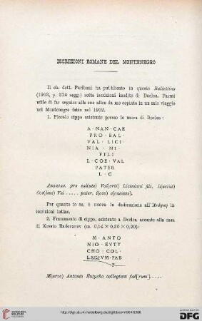 32: Iscrizioni Romane del Montenegro