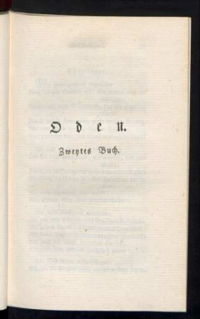 Oden. Zweytes Buch.