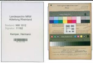 Entnazifizierung Hermann Kemper , geb. 07.08.1897 ()