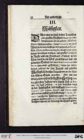 III. Maessigkeit