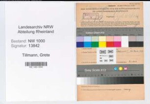 Entnazifizierung Grete Tillmann, geb. 03.10.1907 (Lehrerin)