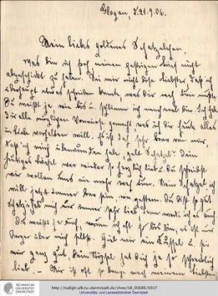 Brief vom 21.09.1906