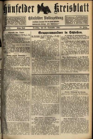 Erste Ausgabe vom Dienstag, den 25. September 1928.