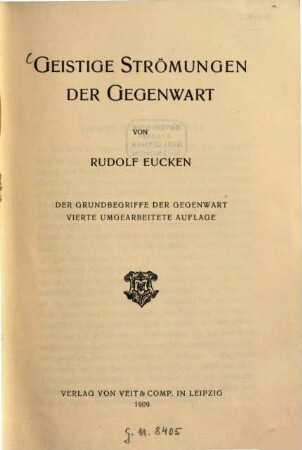 Geistige Strömungen der Gegenwart