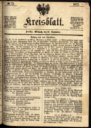 Ausgabe vom Mittwoch, den 18. September 1872.