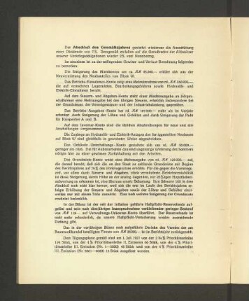 Der Abschluß des Geschäftsjahres gestattet wiederum [...]