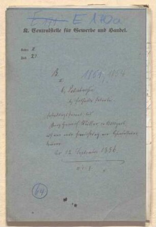 Patent des Georg Heinrich Müller in Stuttgart auf eine neue Einrichtung von Schwefelsäure-Kammern