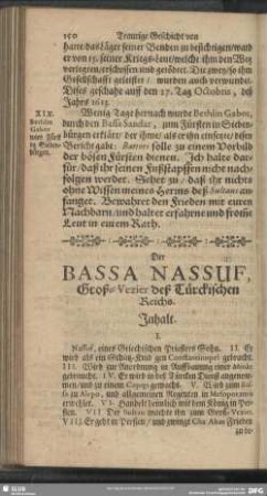 IX. Der Bassa Nassuf, Groß-Vezier deß Türckischen Reichs