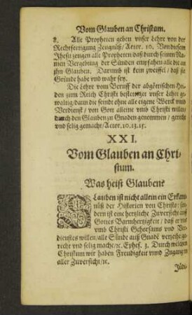 XXI. Vom Glauben an Christum.