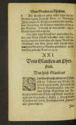 XXI. Vom Glauben an Christum.