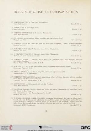 Holz-, Silber- und Elfenbein-Plastiken (Nr. 237-266a)