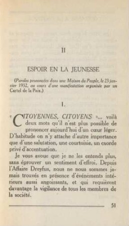II Espoir En La Jeunesse