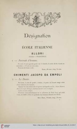 École Italienne (Nr. 1 - 11)