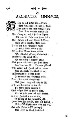 Til Archiater Linnaeus