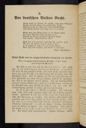 56 1. Unser Recht und die entgegenstehenden Anprüche der Feinde. Die Entgegenstehenden Rechte sind von geringem Werte.