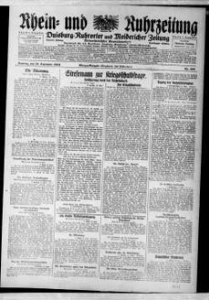 Rhein- und Ruhrzeitung : Tageszeitung für das niederrheinische Industriegebiet und den linken Niederrhein : das Blatt der westdeutschen Binnenschiffahrt