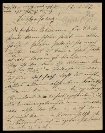 Brief von Adele Rosenzweig an Franz Rosenzweig