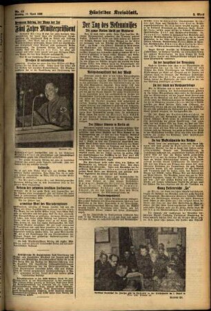 Zweite Ausgabe vom Montag, den 11. April 1938.