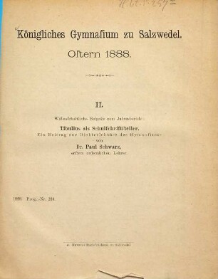 Jahresbericht : Ostern .... 1887/88