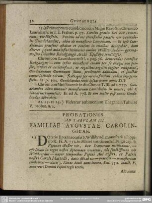 Probationes Ad Tabulam III. Familiae Augustae Carolingicae
