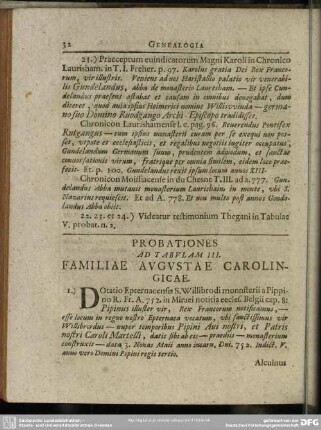 Probationes Ad Tabulam III. Familiae Augustae Carolingicae