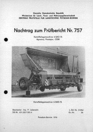 Kartoffellegemaschine 6-SAD-75
