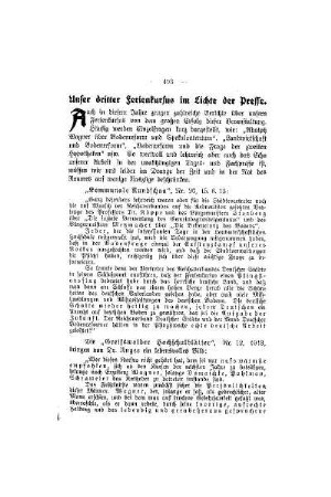 Unser dritte Ferienkursus im Lichte der Presse