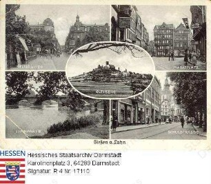 Gießen, Einzelansichten / Seltersweg; Burg Gleiberg; Lahnpartie; Schulstraße