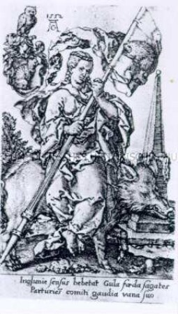 Die Unersättlichkeit (Die Völlerei) - aus der großen Folge "Tugenden und Laster" von 1552