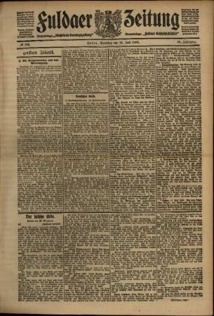 Erste Ausgabe vom Samstag, den 18. Juli 1908.