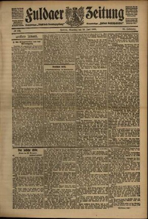 Erste Ausgabe vom Samstag, den 18. Juli 1908.