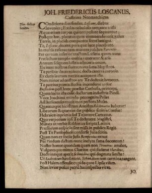 Joh. Friedericus Loscanus ...