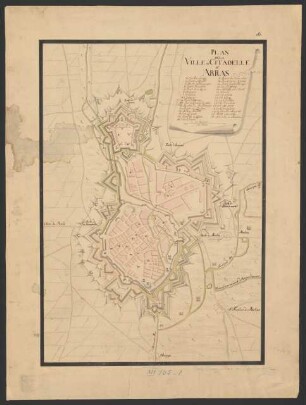 Plan de la ville et citadelle d'Arras