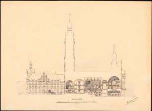 Rathaus, Hannover: Querschnitt, 1:200